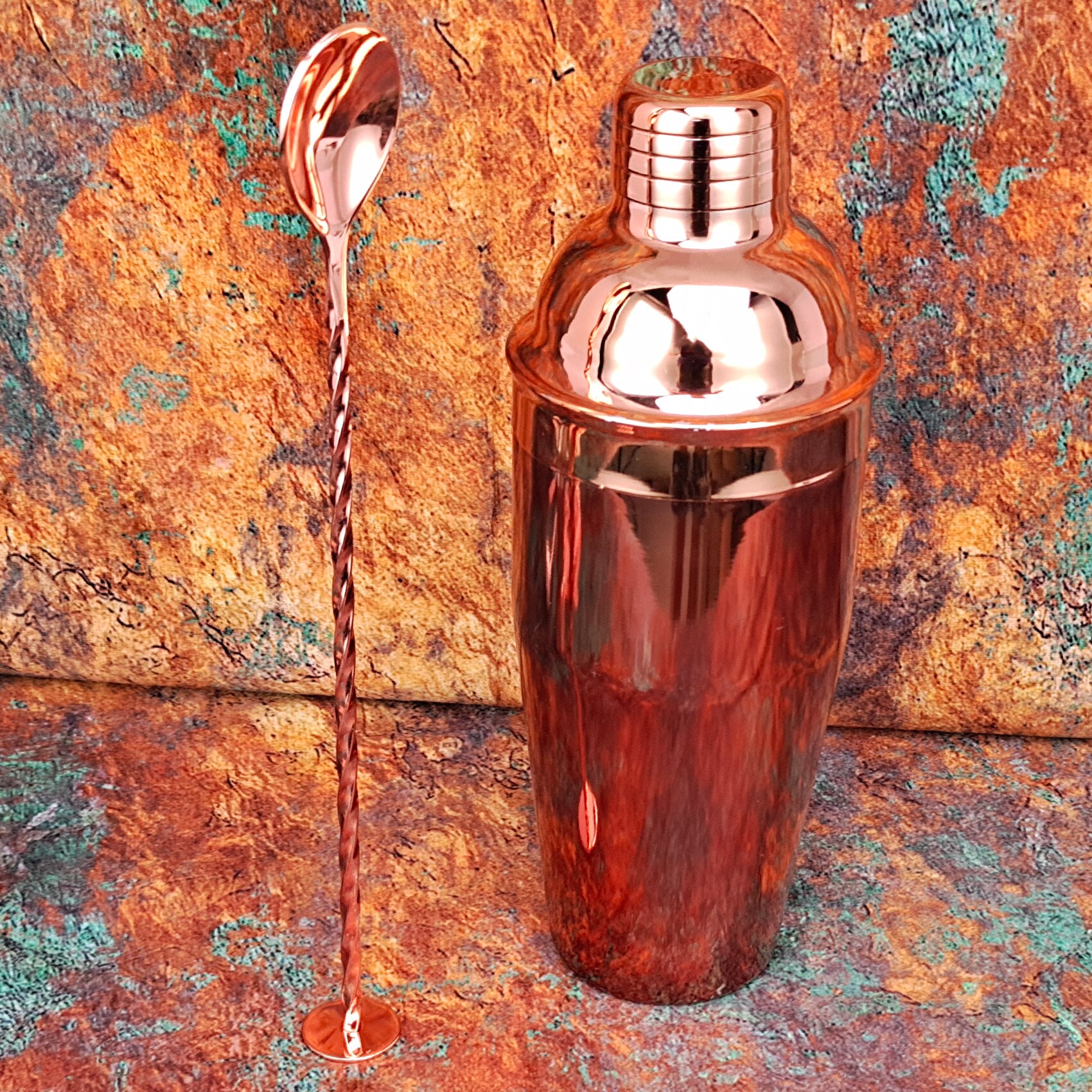 Rosa guld 6- -delt boston cocktail shaker sæt, bartender kit, til blandede drinks martini hjemmebar værktøjer, velegnet til begyndere