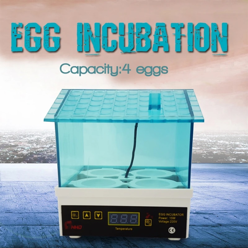 Automatic Digital HHD 4 Eggs Incubator Mini Hatcher Machine Poultry Fully Household Egg Hatching Breeding Machine Small Brooder