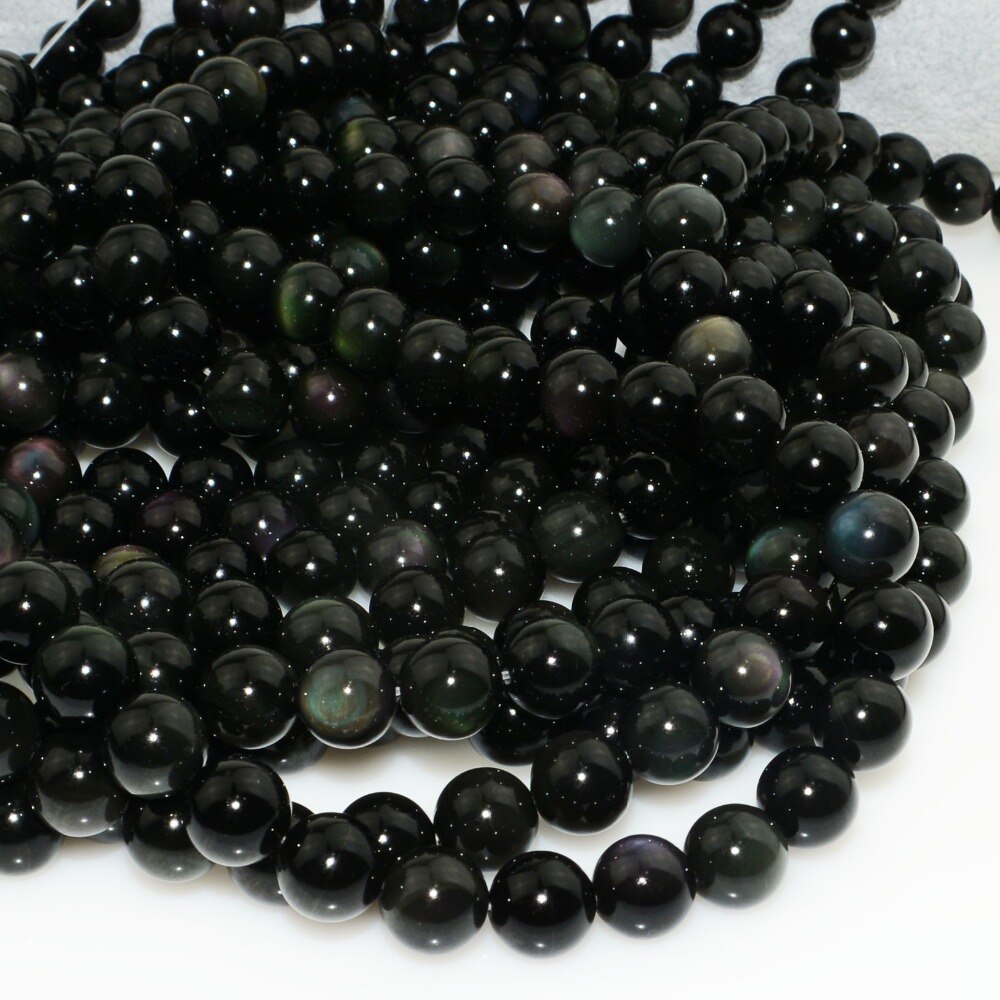 Natuurlijke Regenboog Obsidiaan Losse Ronde Kralen 8mm, 10mm, 12mm