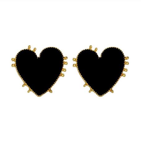 Vintage Bohemian Red Heart-shaped Earrings For Women Gold Punk Dangle Earring Brincos Statement Earings Jewelry Party: C2221