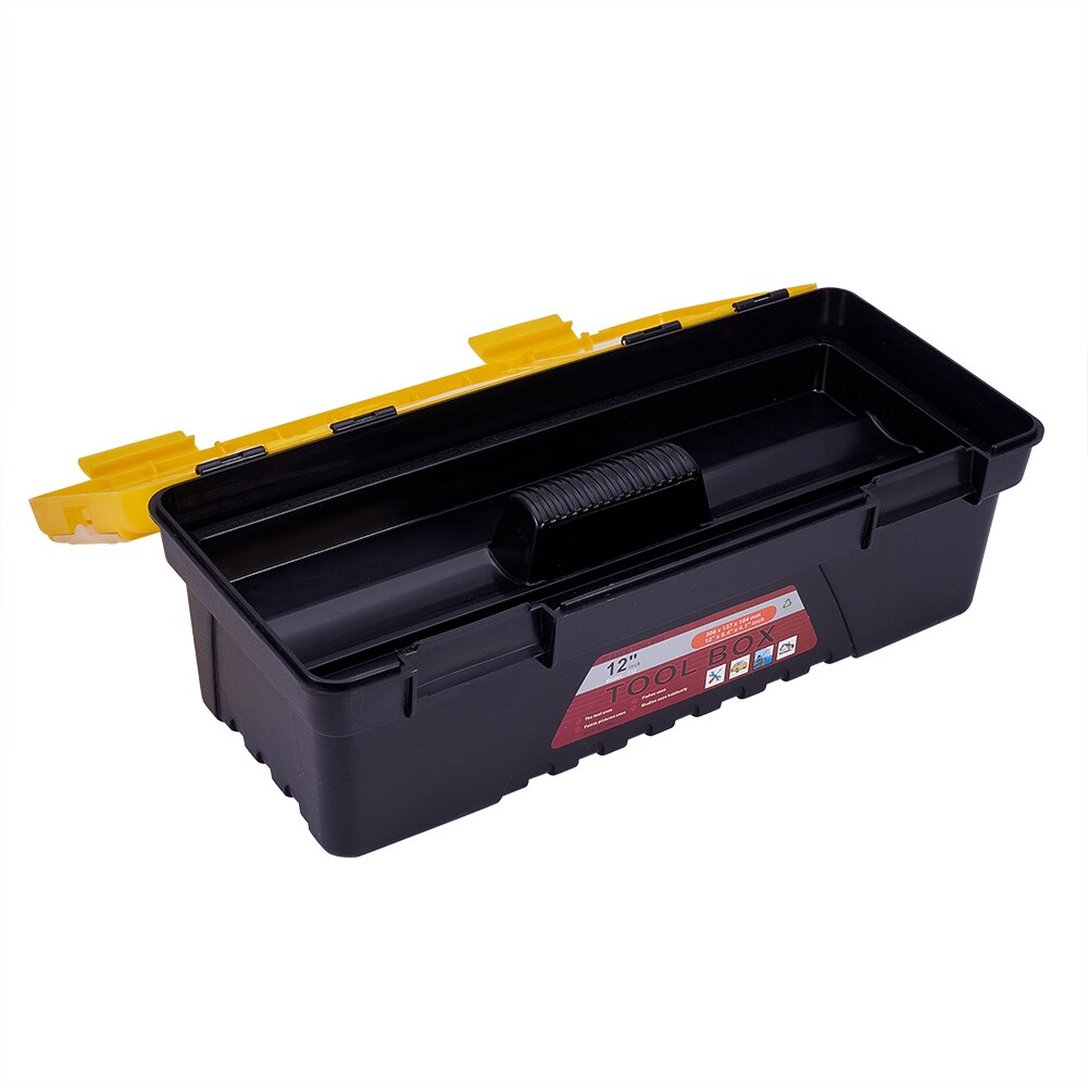 12" Plastic Tool Storage Box with Tote Tray Tool Chest Cabinet Toolbox Organiser 1pcs