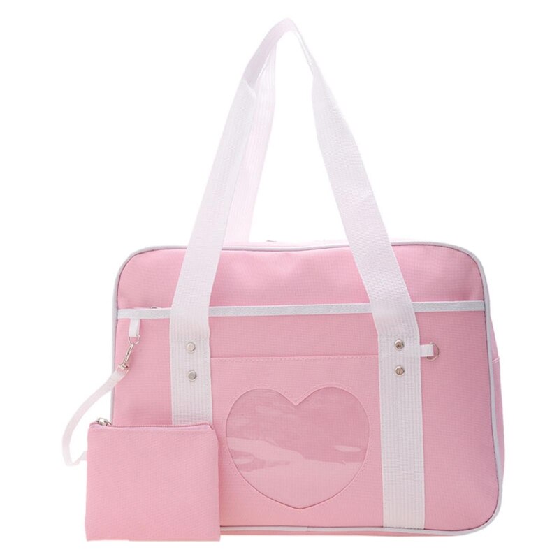 Einfarbige handtasche, jk-schultertasche, süße japanische schultasche, geräumige tragetasche, leichte lolita-tasche: Rosa