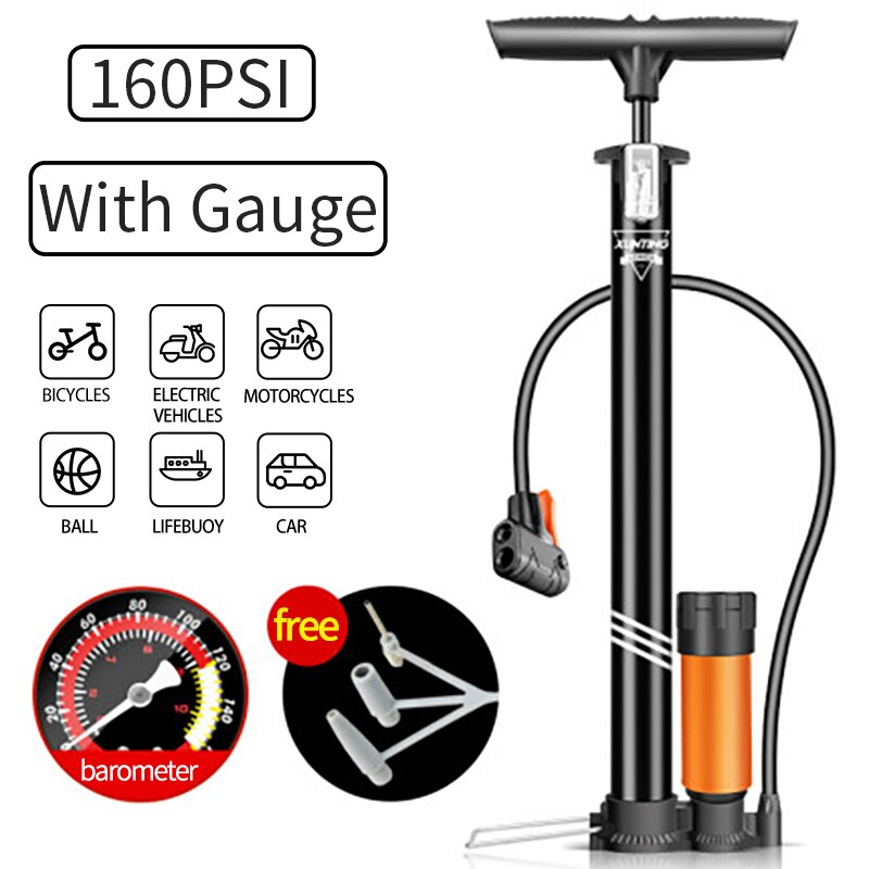 Xunting Mini Bike Pump Portable Bicycle Tire Pump Mini Bike Floor Pump Hand Foot Football Mini High Pressure Tool Bicycle Pumps: 10