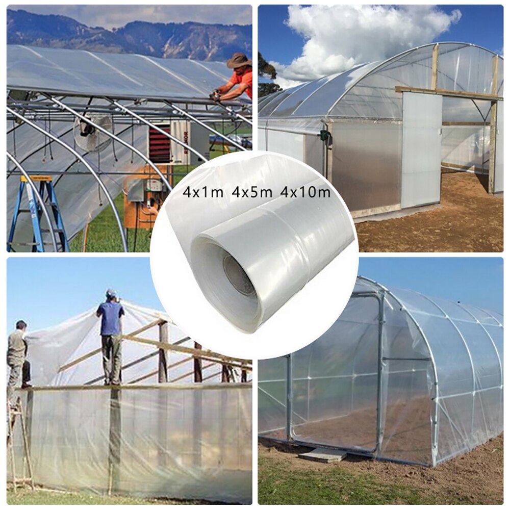 Film plastique Transparent pour serre agricole PE, 1-10m de largeur 4m, Film hautement Transparent pour les plantes de jardin, garde au