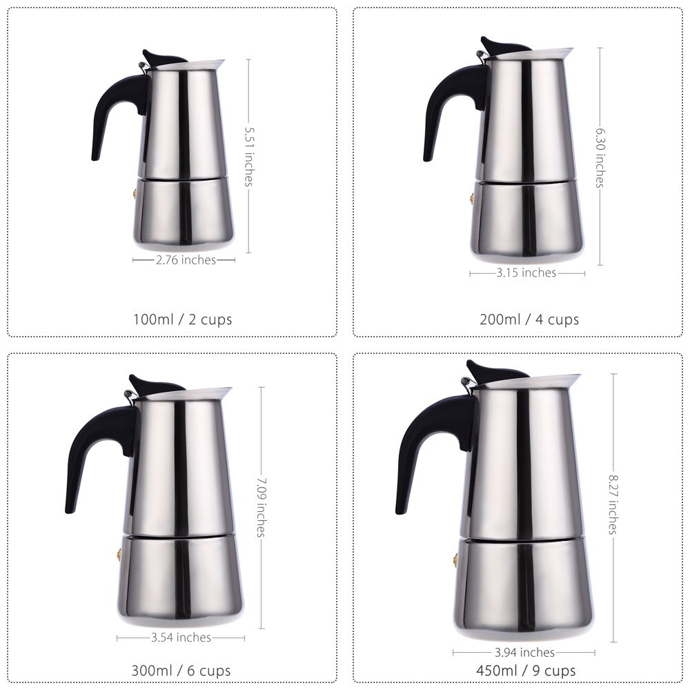 Portable Mocha Coffee Pot, Made Of 430 Stainless Steel, Portable Electric Coffee Machine