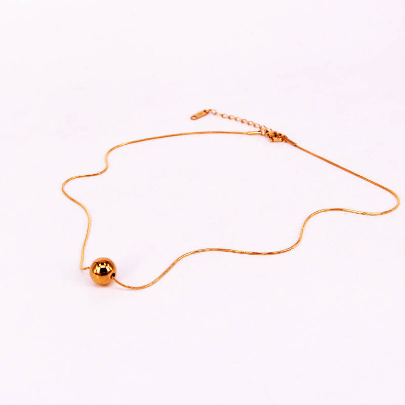 Mode Solid Transit Ronde Stalen Bal Hanger Snake Bone Ketting Voor Vrouwen Party Liefde Sieraden