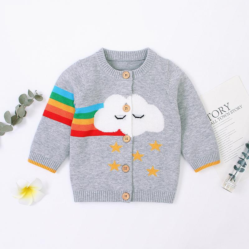 Baby Girls Clothes Sweaters Outerwear Knitted Cardigan Sweater Coat Long Sleeve Cartoon Autumn Winter Warm Outwear Jacket