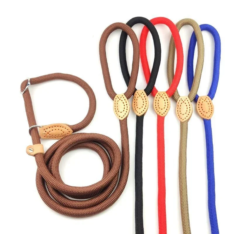 Correa para perro, cuerda antideslizante, correa de plomo, cuerda trenzada resistente, Collar de bucle ajustable, correas de entrenamiento para perros medianos y grandes, accesorios