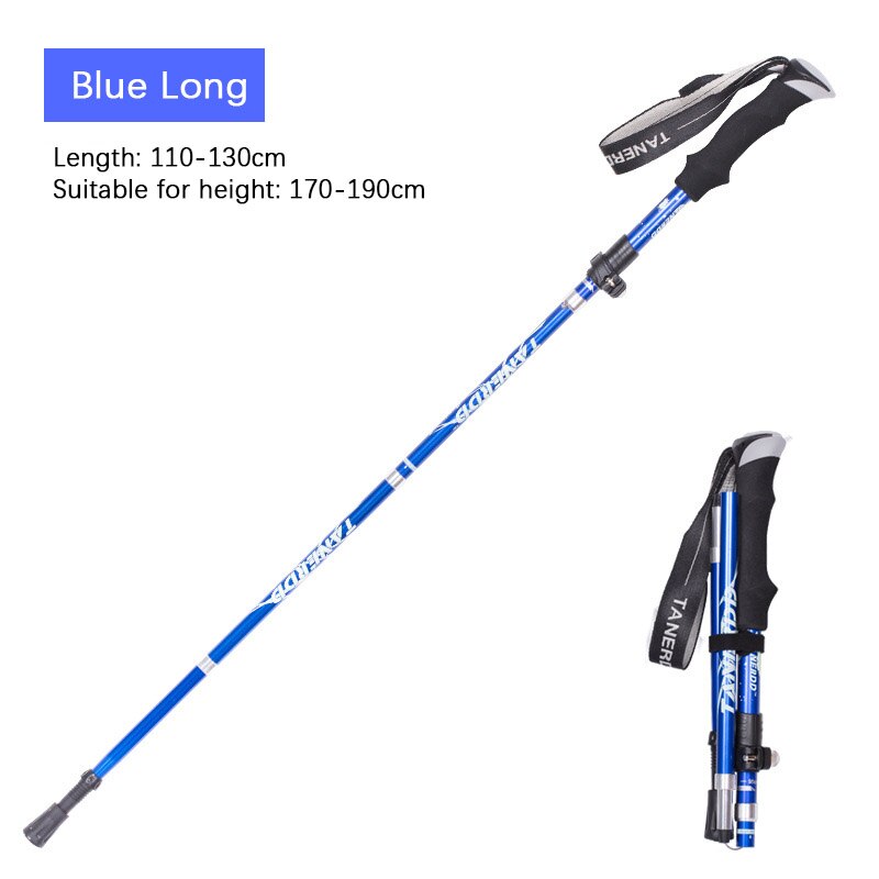 Spaserstokk karbonfiber lett karbon aluminium 5 seksjon ekstern lås utendørs fjellklatring fotturer: 6