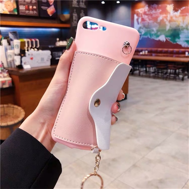 candy soft silicone case cover for Xiaomi redmi note 7 7pro 7a note 6 6a 6 5a 5 note 5 5plus card holder wallet strap Lanyard