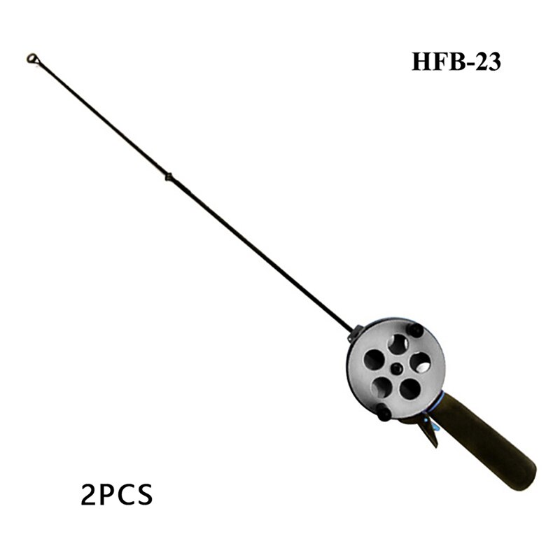 2pcs Portable Ice Winter Fishing Rod Reel Combos Spinning Lake Fishing Rod: Burgundy