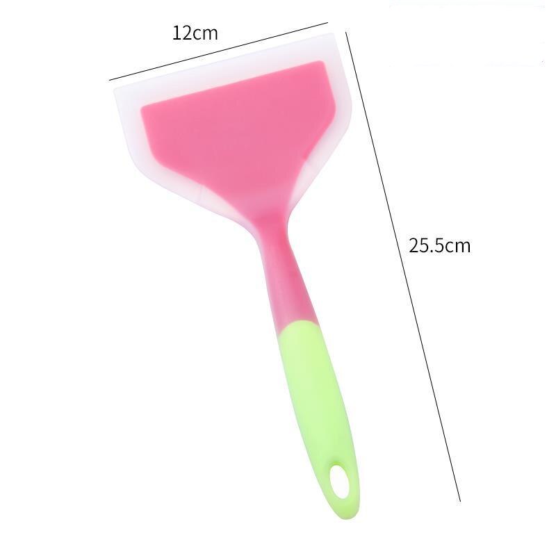Silicone Kitchen Ware Cooking Utensils Spatula Beef Meat Egg Kitchen Scraper Wide Pizza Cooking Tools Shovel Non-stick: 1Pc Pink