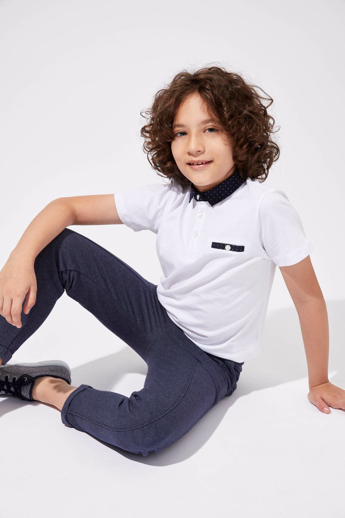 DeFacto Junge Casual Revers Komfort T-Shirt Jungen Lässig Weiß Tops Kinder Dünnes T-shirt Sommer-M1527A619HS