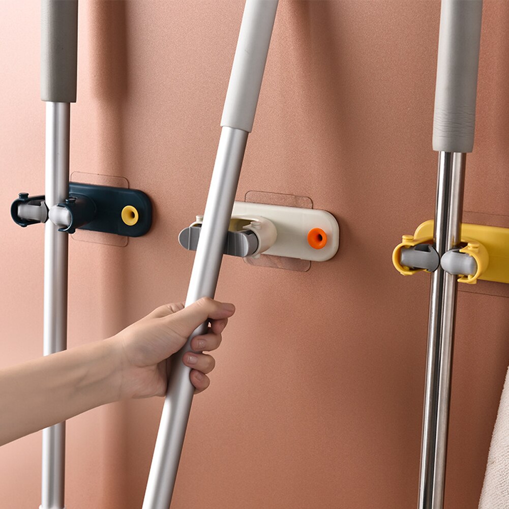 Nordic Mop Clip Haak Multifunctionele Zelfklevende Keuken Plank Opslag Borstel Bezem Hanger Gratis Ponsen Huishoudelijke Badkamer Tool