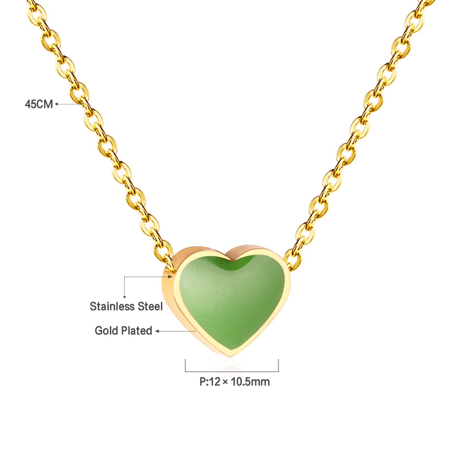 LUXUKISSKIDS Red Heart Charms Pendant Necklace Y2K Cute Tiny Love Heart Choker Babygirls Stainless Steel Jewelry Christmas: Gold-color