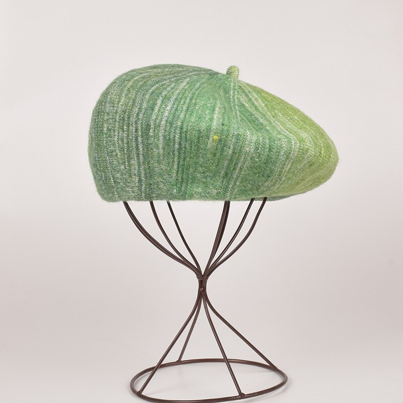 Béret tricoté en laine caméléon rétro pour filles, chapeau de peintre artistique à la , version coréenne, assorti avec tout, chapeau tide, automne et hiver
