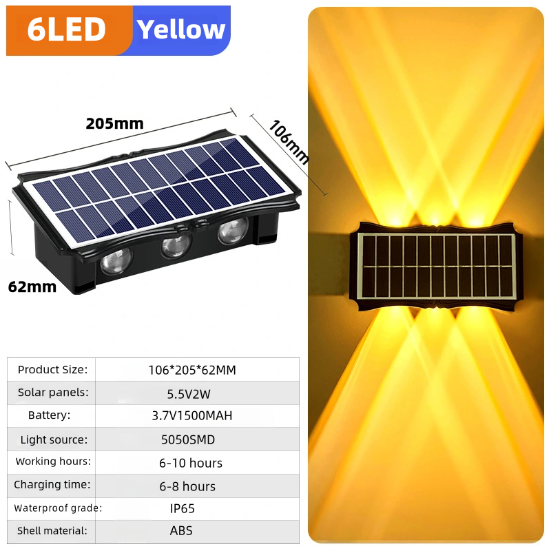 LED-wandlampen op zonne-energie Buiten op en neer Lichtgevende verlichting Decorverlichting op zonne-energie voor huis buiten veranda balkon tuin: Moon Blue