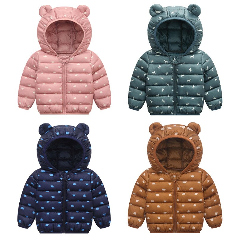 Winter Warm Baby Jassen Meisjes Jongens Kids Jassen Hooded Lange Mouwen Katoen Cartoon Baby Kleding Mode Peuter Bovenkleding Herfst