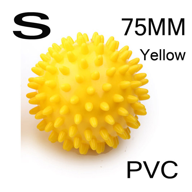 Pelota para hacer ejercicio de PVC, pelota de agarre entrenamiento de erizo, pelota de masaje de fisioterapia portátil: YELLOW
