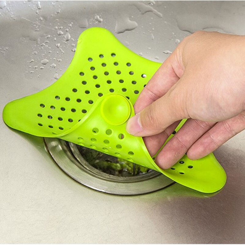 1 pieza de filtro de desagües para cocina, prevención de obstrucción del fregadero, colador de fregadero de silicona, filtros con forma de estrella, ancho de baño de cocina, herramienta