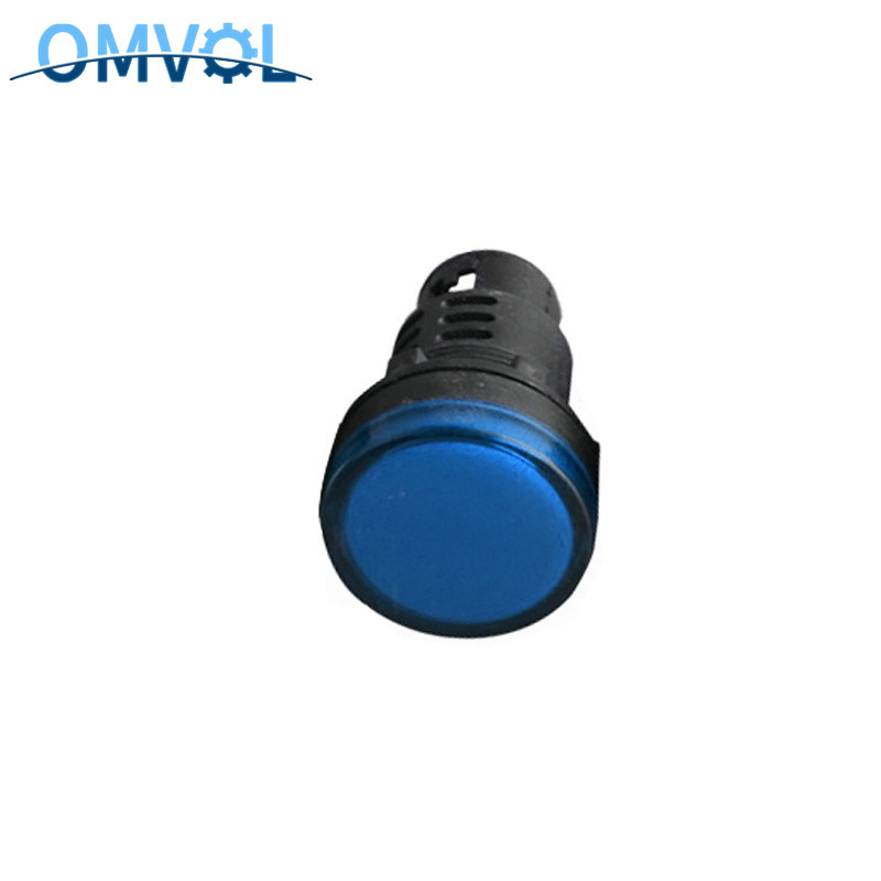 1PC 30MM 5V(6.3V) 12V 24V 220V Panel Mount LED Power Indicator Pilot Signal Light Lamp: 30mm BLUE 12V