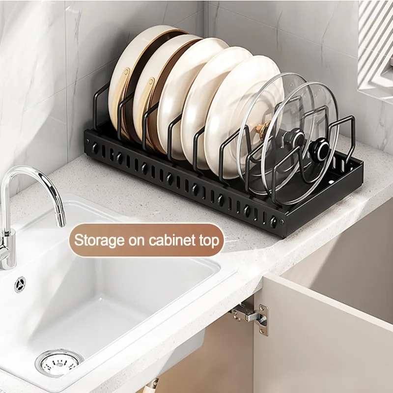 Frying Pan Storage Cabinet, Pull-out Partition Cabinet, Sliding Drawer, Pot Lid Pull-out Storage