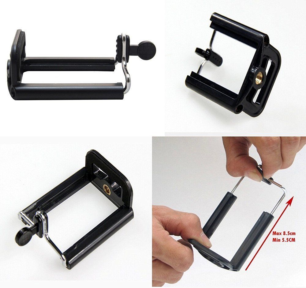 2pcs Monopod Tripod Mount Clip Adapter Cell Phone Mobile Phone Holder Handheld