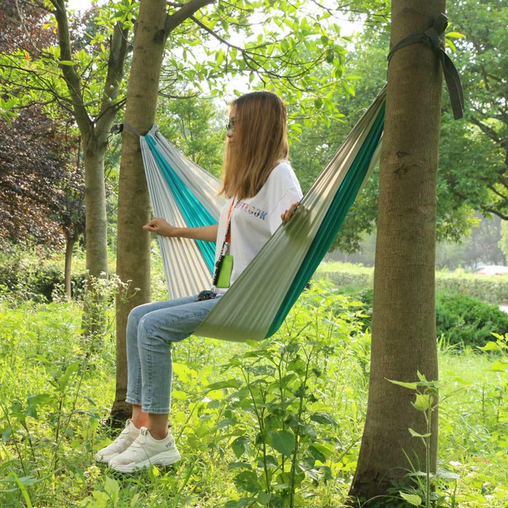 Hiking Camping 240cm Hammock Portable Nylon Safety Parachute Hamac Hanging Chair Swing Outdoor Double Person Leisure Hamak