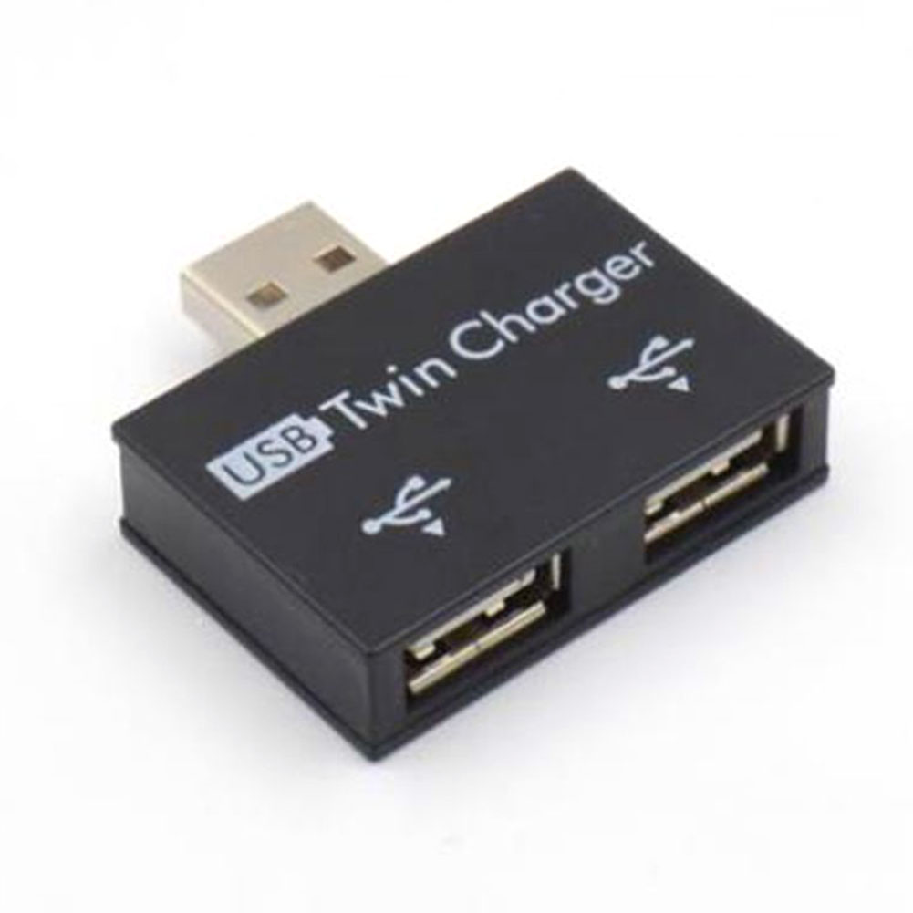 Divisor de 2 puertos estable, cargador doble portátil para teléfono y tableta, adaptador de Mini ABS USB Hub , extensor práctico