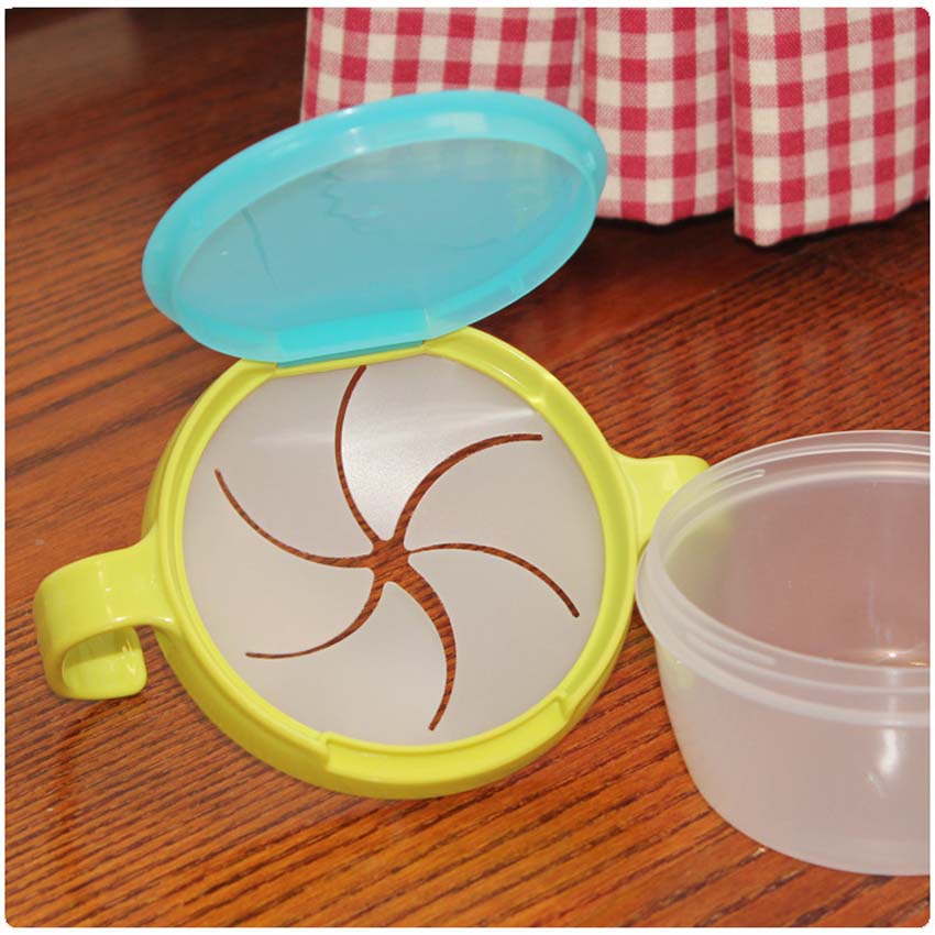 Kids Food Snacks Cup Candy Biscuit Anti Spill Storage Holder Tank Non Spilling Dish Bowl Cup With Cover Handle for Baby Feeding