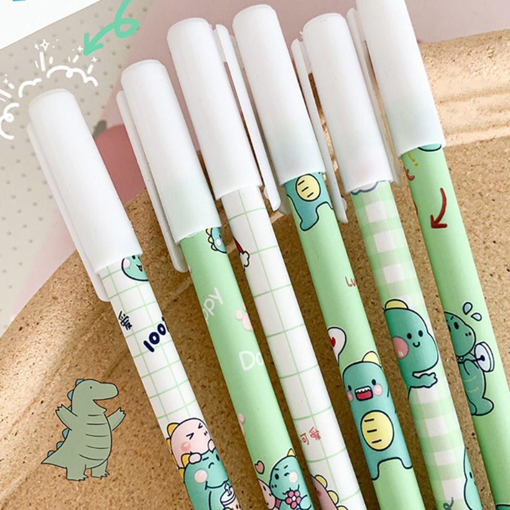 12PCS/Box 0.5mm Blue Ink Ballpoint Pen Bear Peach Astronaut Quick Drying Erasable Pen Gel Pens School Office Supplies