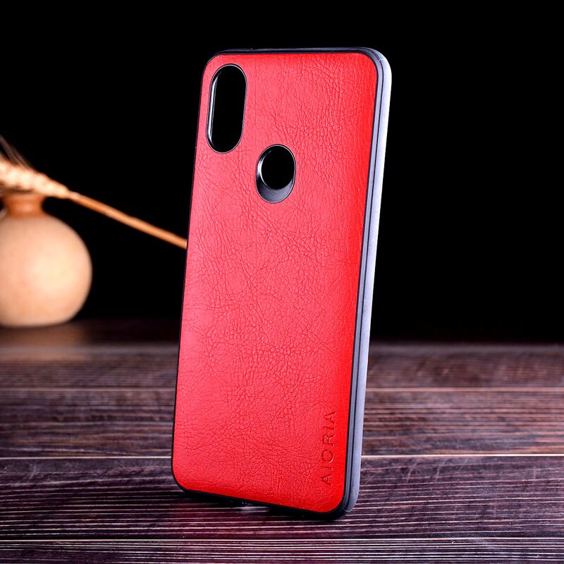 Case Voor Xiao Mi Mi A2 Lite Vintage Lederen Litchi Skin Soft Tpu Cove Met Siliconen Cover Coque Capa: mi A2 / Red