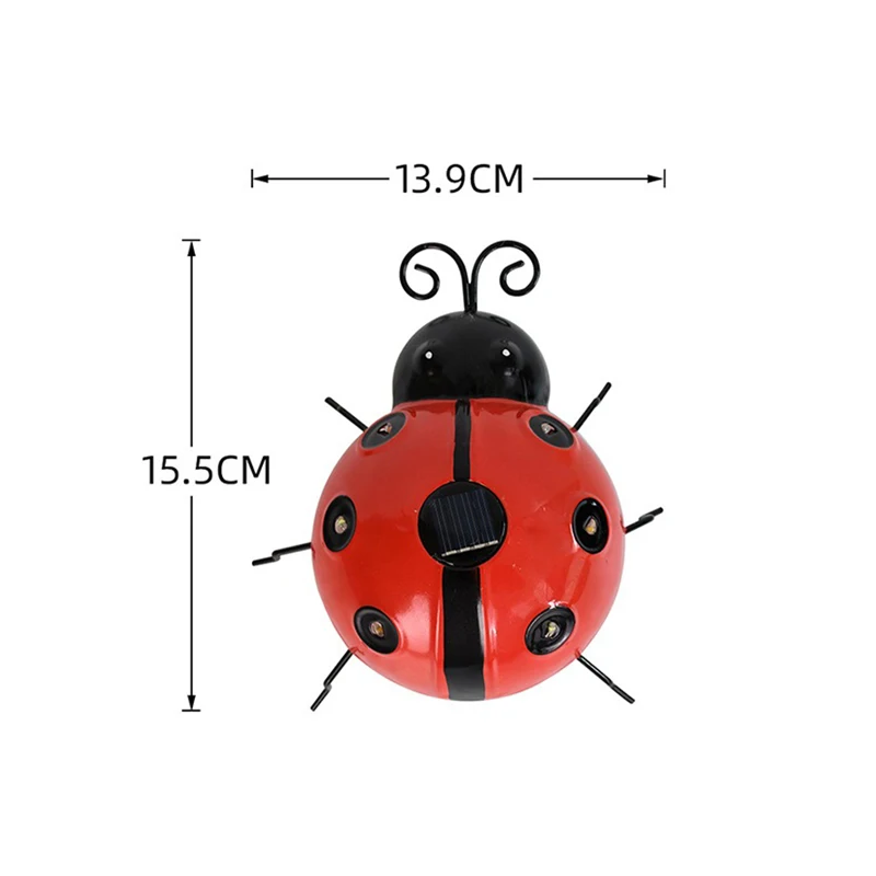 Solar Lights Outdoor Waterproof Ladybird Simulation Animal Garden Hanging LED Solar Lamp Garden Lawn Tree Landscape Decoration