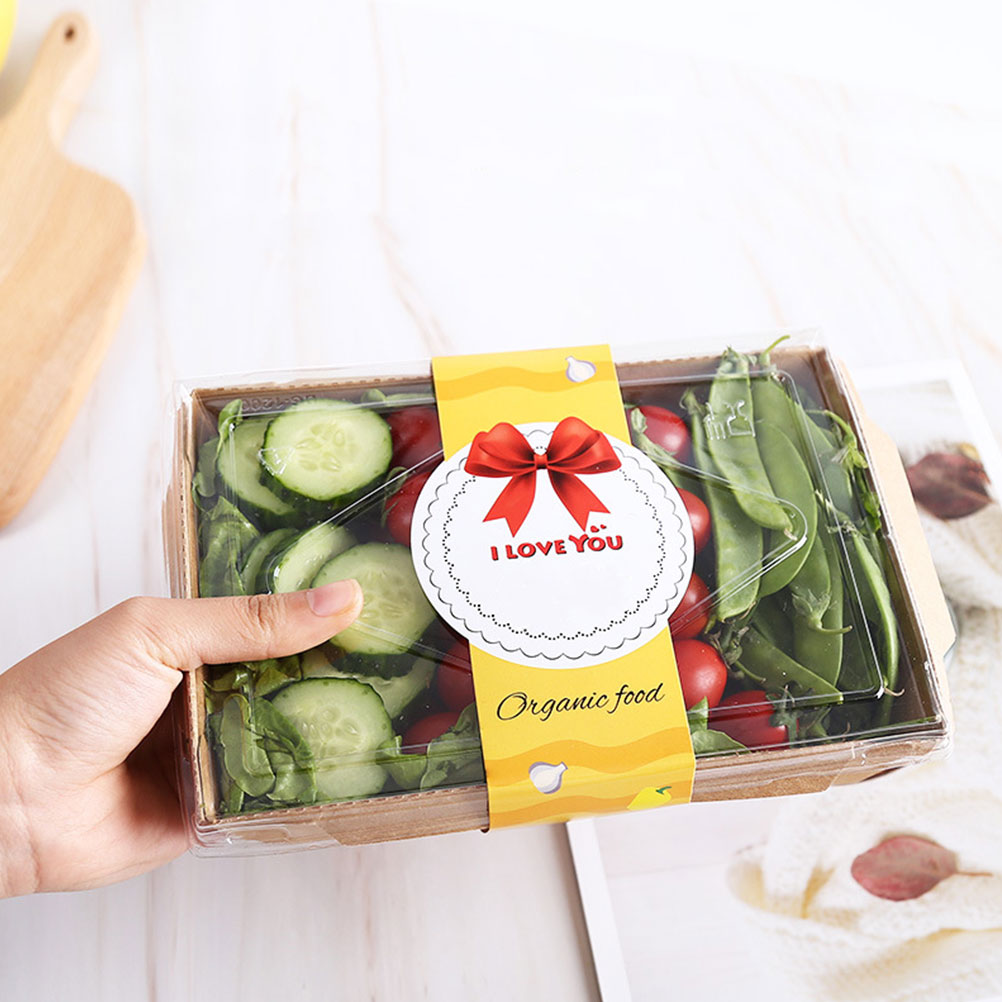 20 Sets Disposable Sushi Box Food Packing Box Portable Food Storage Box Lunch Box Student Meal Lunch Sushi Box Fruit Salad Box