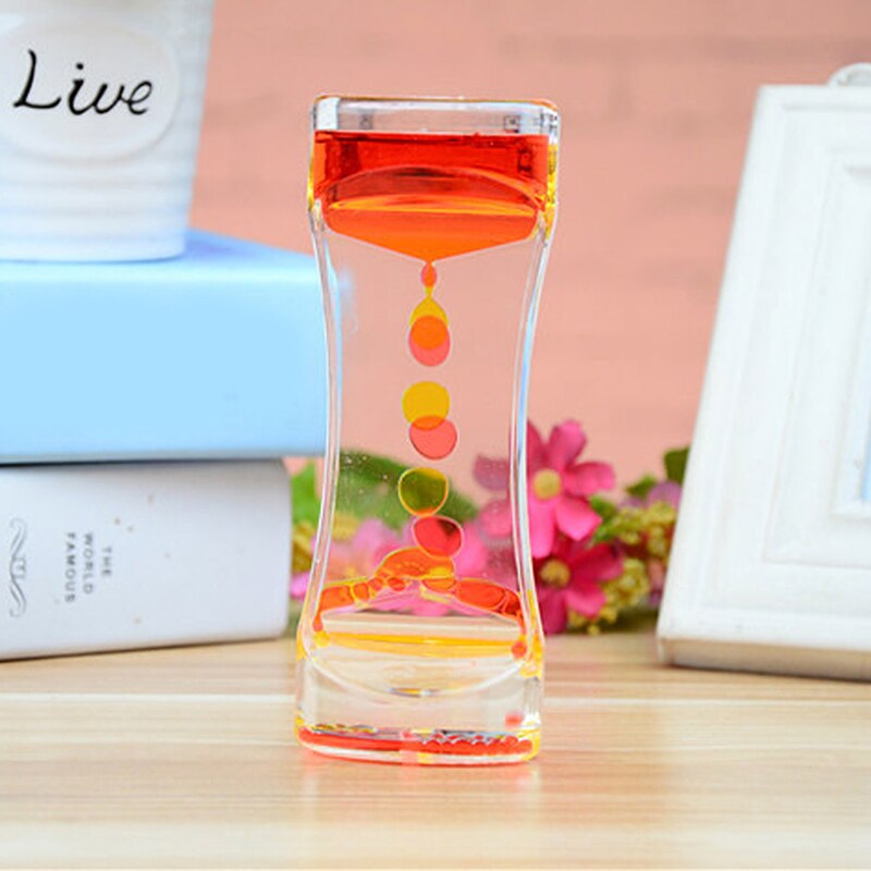 1PC Double couleur flottant liquide huile acrylique sablier liquide visuel mouvement sablier minuterie maison bureau Table décoration: Or