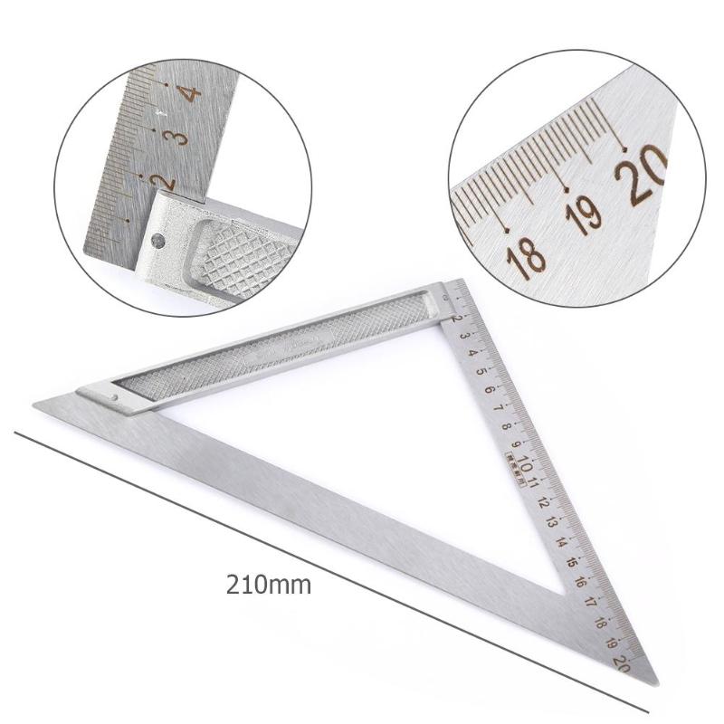 Multi-function 90 Degree Right Angle Stainless Steel Triangle Ruler Woodworking Measurement Drawing Tools