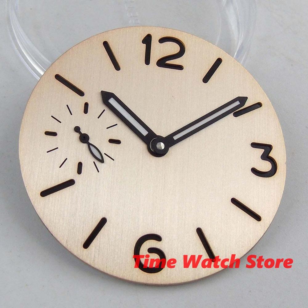 37.5mm klokke menn steril beige grå urskive visere passer eta 6497 6498 st 3600 serie urverk  d166/168