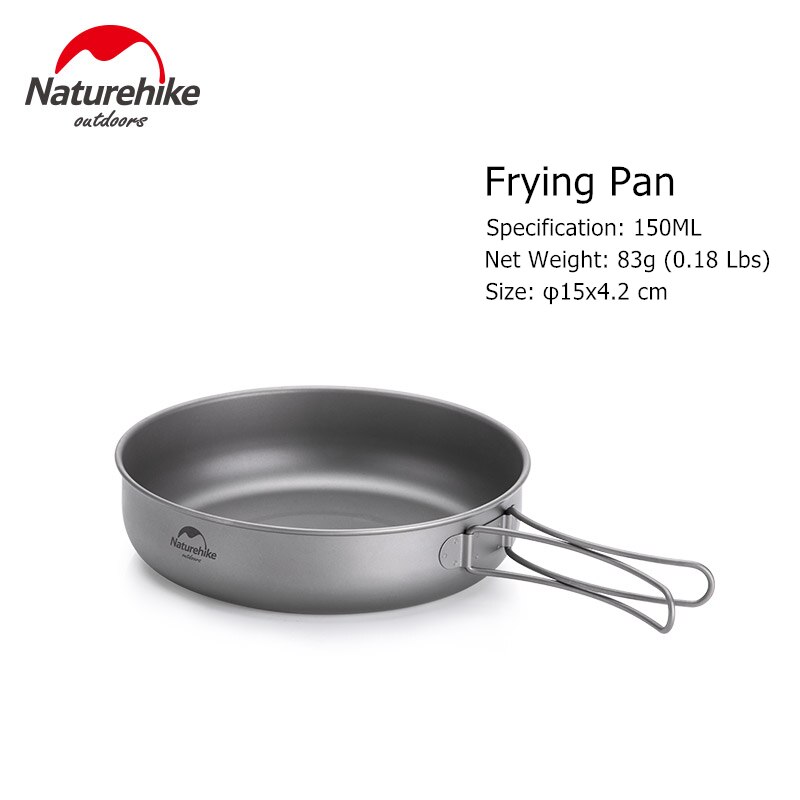 Naturvandring titan kokkärl camping gryta stekpanna vik bärbar utomhus titan kastrull pan titan porslin campingutrustning: Pan  - 150ml