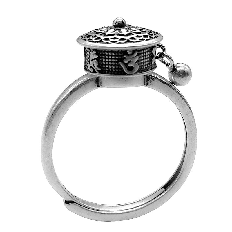Retro argento sterling 925 ruota fiore di loto regolabile ​ Anelli per donna Offerta all'ingrosso di gioielli di lusso GaaBou