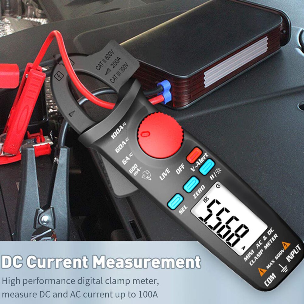 True RMS Clamp Meter 1mA Plier Ammeter Car Repair Digital Multimeter DC AC Current Volt Temp Capacitor Tester