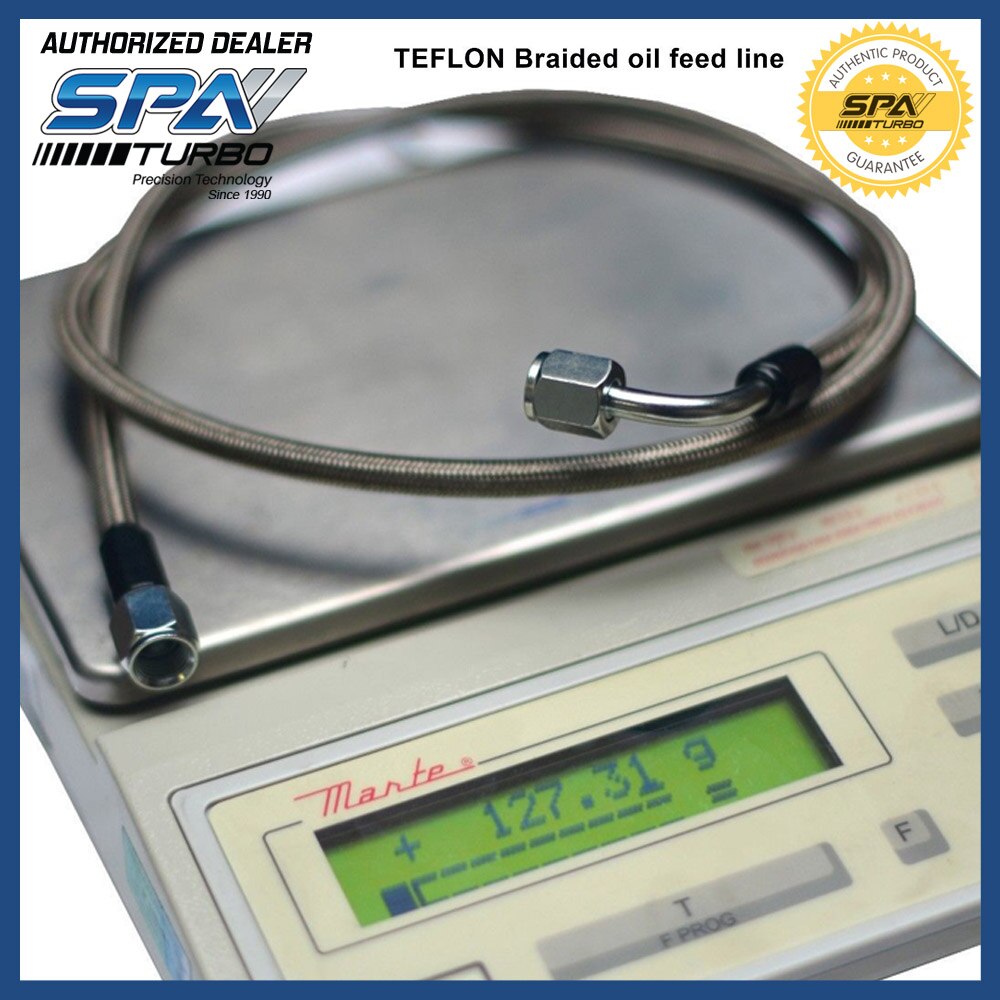 Turbocharger high flow oil feed line PTFE Steel braided turbo oil feed line 3ft lenght 4AN TEFLON 90 degree straight