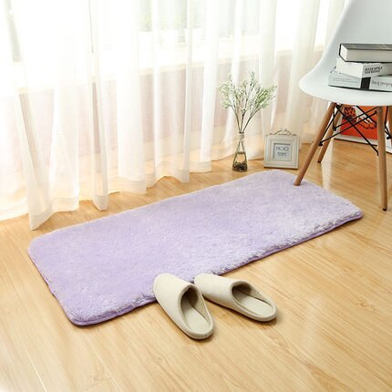 Myk badematte for innredning toalett stort baderom teppe fortykning sengematte i stuen tapis de bain til hjemmet sklisikre banyo paspas: Lett purol / Omtrent 50 x 120cm