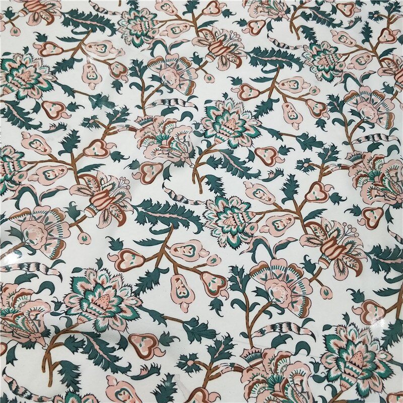 Vestido étnico de gasa costura Cosplay tela caída de gasa Paisley flor impreso transpirable falda camisa tela