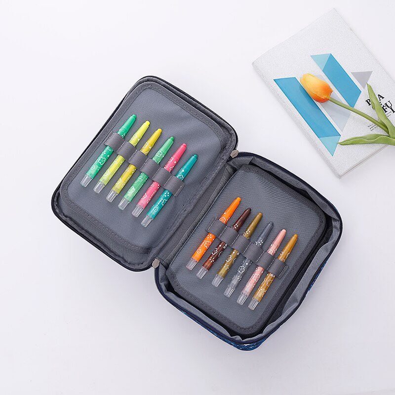 Mini 72 Holes School Pencil Case for Girls Boys Penal Pencilcase Kawaii Canvas Big Pen Box Stationery Kit Large Cartriage Bag