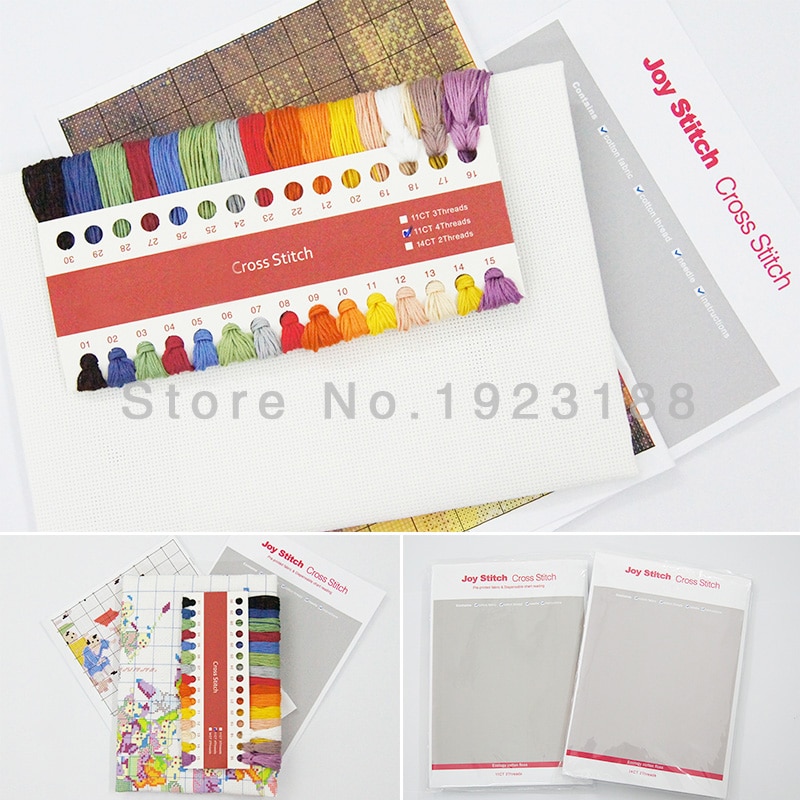 Joy sunday cartoon style Rich cat small cross stitch sampler kits stamped pattern for beginners christmas