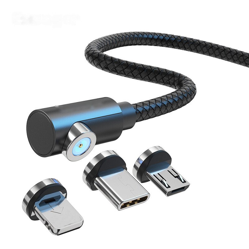 1M Magnetische Micro Usb Kabel Stof Plug Voor Iphone Samsung Usb Type C Magnetische Oplaadkabel Usb C Mobiele telefoon Kabels
