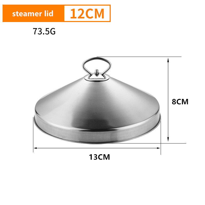 Petit cuiseur vapeur en acier inoxydable, 12-20cm, petit sac à vapeur, pour le ménage, le commerce, tiroir à vapeur pour dessert, ensemble de pâtisserie: steamer lid12CM