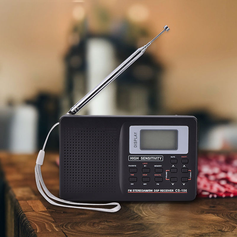 Portable Digital World Full Band Radio Receiver AM/FM/SW/MW/LW Radio with External Antenna EM88