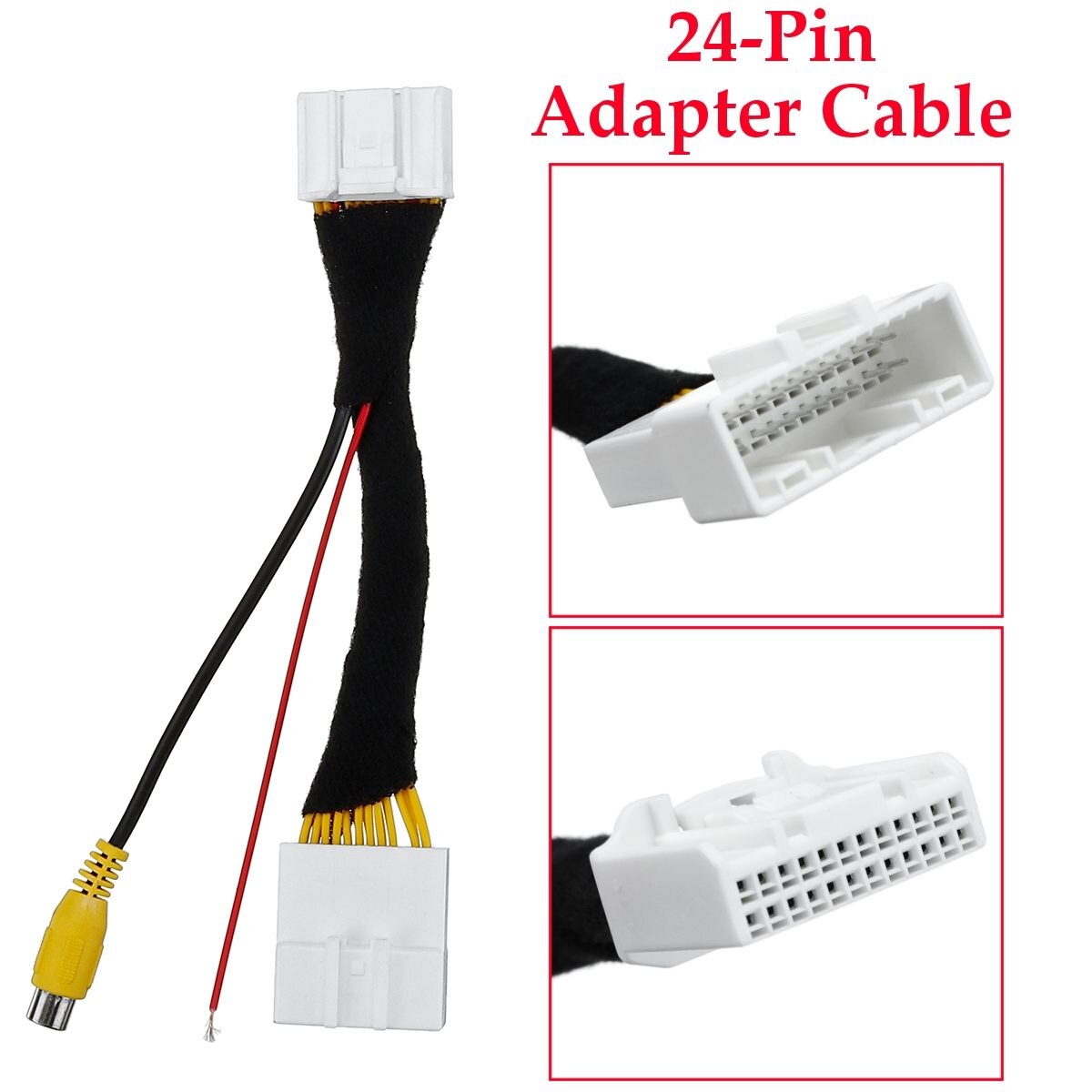 Bil bagudvendt back-up bakkamera sæt med 24 ben adapter kabel til renault clio 4 iv clear night vision rca