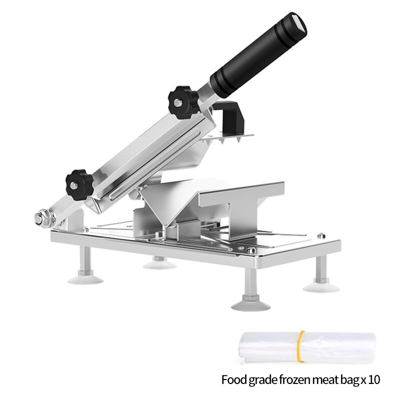Kitchen Frozen Meat Slicer Manual Stainless Steel Food Cutter Slicing Machine Automatic Meat Nonslip Handle Cutter Tool: Piece Slicer 10 bags